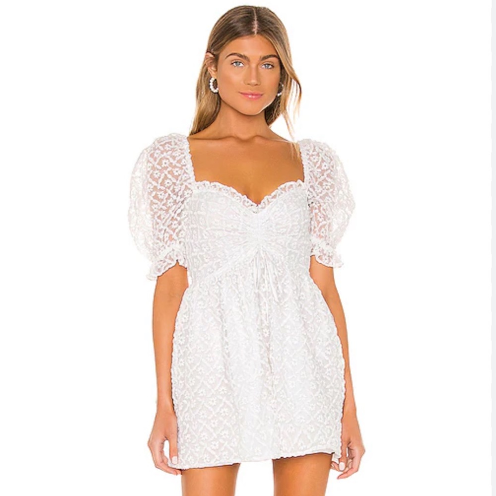 Majorelle- Revolve- baby doll white lace dress- sold out online